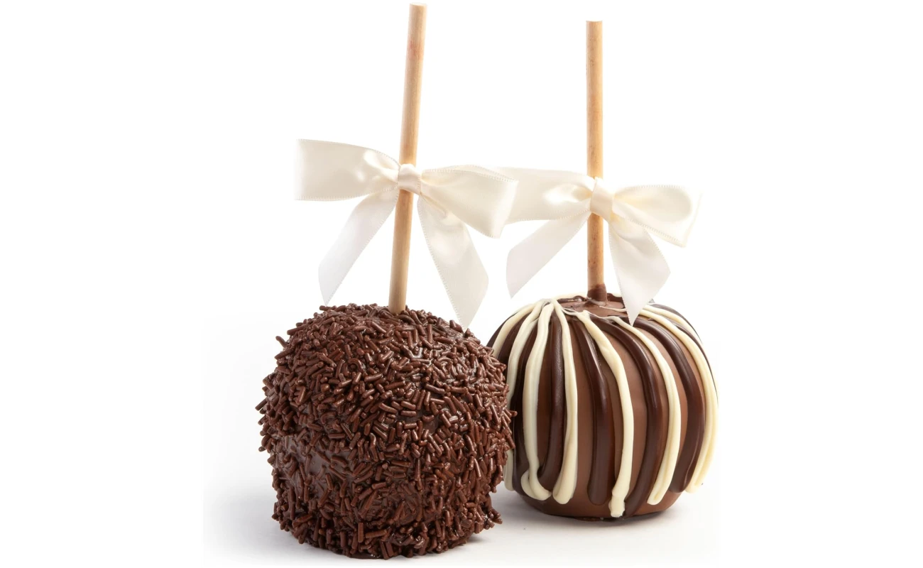 A Gift Inside Milk and Dark Chocolate Covered Caramel Apples Pair