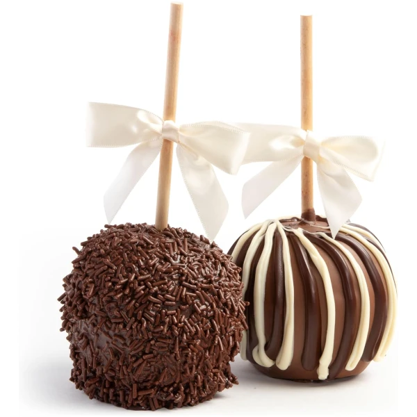 A Gift Inside Milk and Dark Chocolate Covered Caramel Apples Pair