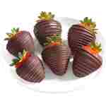 A Gift Inside Tall, Dark & Dreamy Dipped Strawberries - 6 Berries