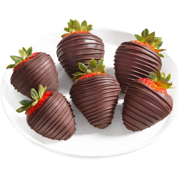 A Gift Inside Tall, Dark & Dreamy Dipped Strawberries - 6 Berries