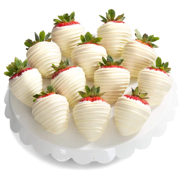 A Gift Inside White Out Dipped Strawberries - 12 Berries