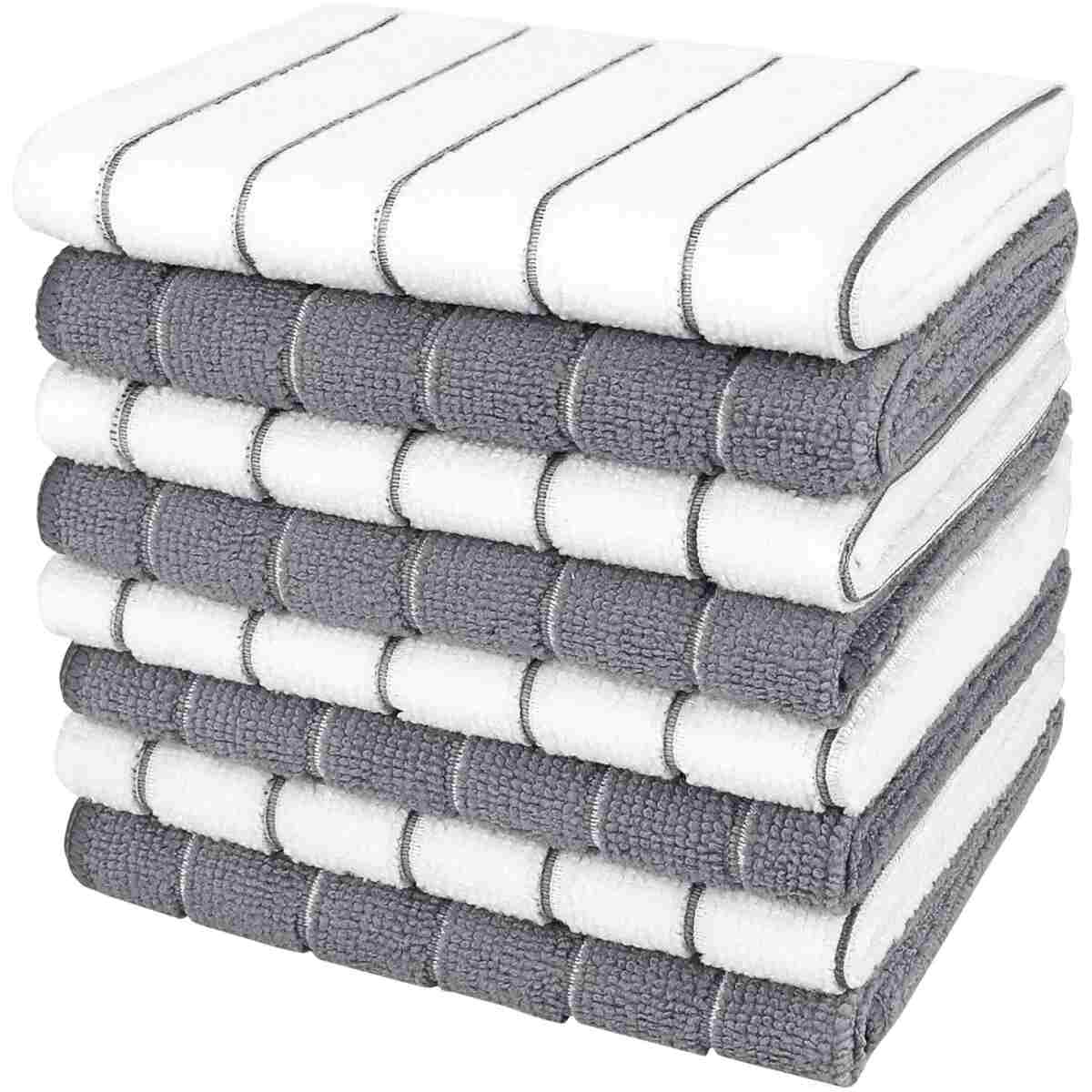 AIDEA Kitchen Towels, Absorbent Dish Cloth for Kitchen, Soft Dish Towels for Home, Multi-Purpose Cloths for Household Cleaning and Drying-8PK, 12”x12”
