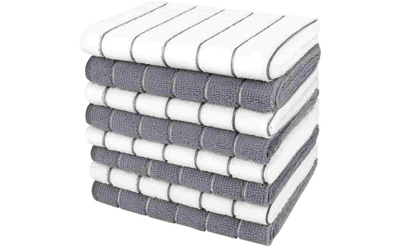 AIDEA Kitchen Towels, Absorbent Dish Cloth for Kitchen, Soft Dish Towels for Home, Multi-Purpose Cloths for Household Cleaning and Drying-8PK, 12”x12”