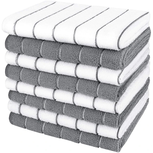 AIDEA Kitchen Towels, Absorbent Dish Cloth for Kitchen, Soft Dish Towels for Home, Multi-Purpose Cloths for Household Cleaning and Drying-8PK, 12”x12”