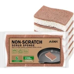 AIDEA Non Scratch Scrub Sponge, 6Count, Natural Sponge for Non Stick Cookware, Sponges Kitchen, Cellulose Sponges for Dishes, Cleaning Power for Kitchen, Bathroom, Household