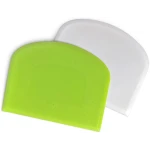 ALLTOP Bowl Spatula & Bench Scraper,Flexible Plastic Multipurpose Kitchen Pastry Cutter Tool,Food Scrappers for Bread Dough Baking Cake Fondant Icing,Set of 2 Pieces - White,Green