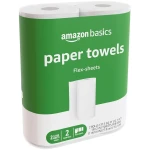Amazon Basics 2-Ply Flex-Sheets Paper Towels, 2 Basics Rolls = 5 Regular Rolls, Everyday Value with 150 Sheets per Roll