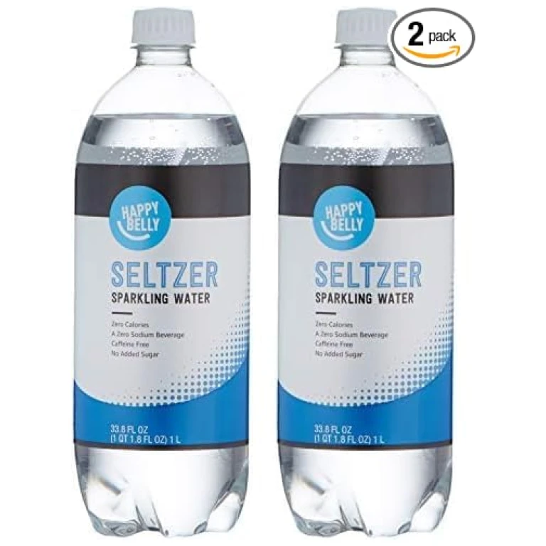 Amazon Brand - Happy Belly Seltzer Sparkling Water, 33.8 fl oz (Pack of 2)