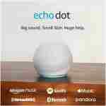 Amazon Echo Dot (newest model), Vibrant sounding Alexa speaker, Great for bedrooms, dining rooms and offices, Glacier White