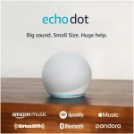 Amazon Echo Dot (newest model), Vibrant sounding Alexa speaker, Great for bedrooms, dining rooms and offices, Glacier White