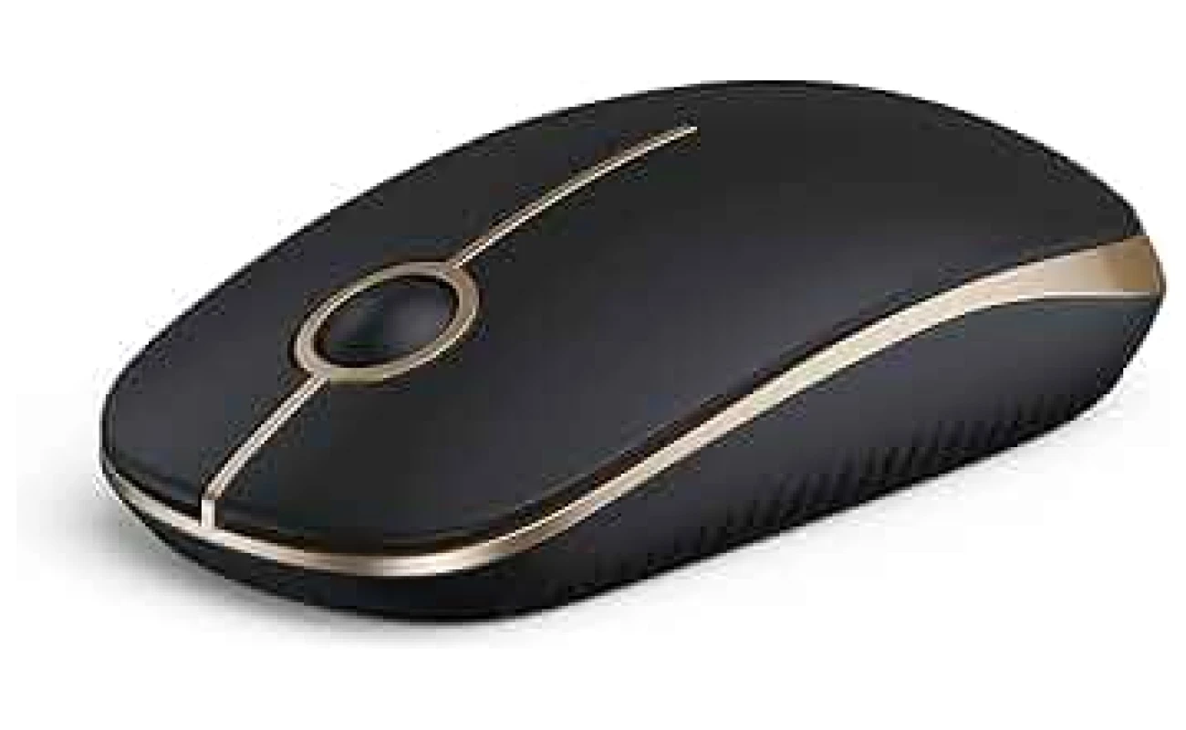 Amazon.com: Vssoplor Wireless Mouse, 2.4G Slim Portable Computer Mouse with Nano Receiver Quiet Silent Optical Laptop Mouse for Notebook, PC, Laptop, Computer-Black and Gold :...