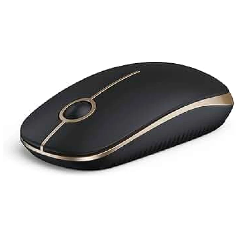Amazon.com: Vssoplor Wireless Mouse, 2.4G Slim Portable Computer Mouse with Nano Receiver Quiet Silent Optical Laptop Mouse for Notebook, PC, Laptop, Computer-Black and Gold :...