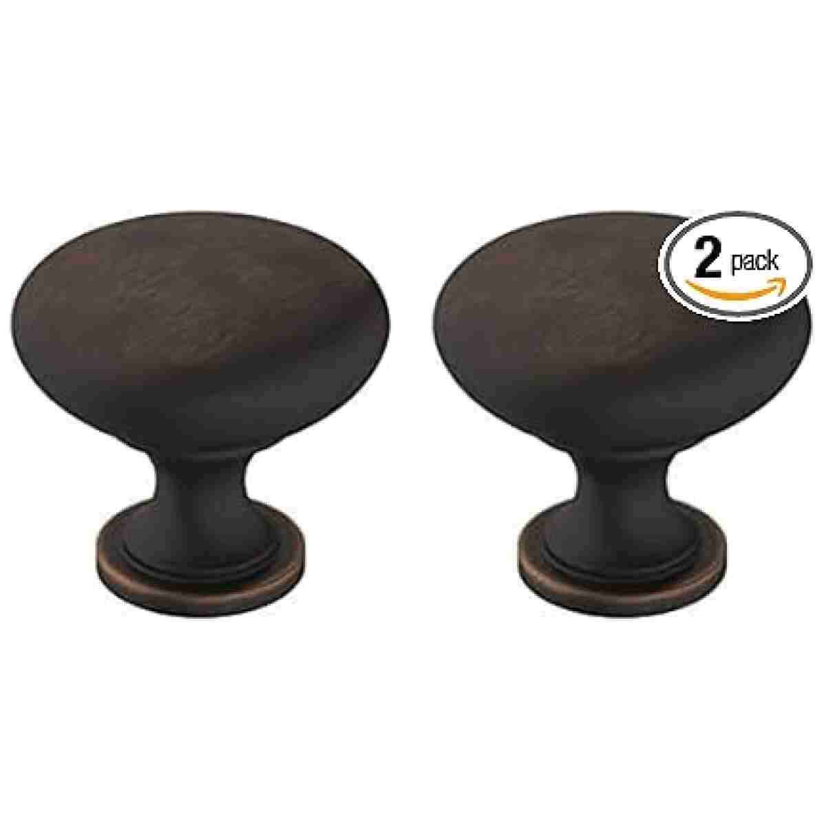 Amerock | Cabinet Knob | Oil Rubbed Bronze | 1-1/4 inch (32 mm) Diameter | Era | 2 Pack | Drawer Knob | Cabinet Hardware