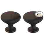 Amerock | Cabinet Knob | Oil Rubbed Bronze | 1-1/4 inch (32 mm) Diameter | Era | 2 Pack | Drawer Knob | Cabinet Hardware