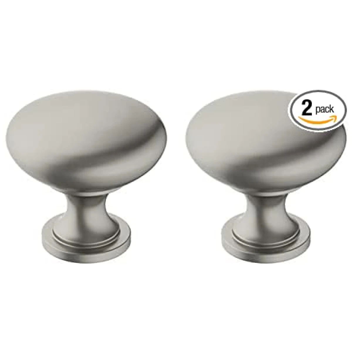 Amerock | Cabinet Knob | Satin Nickle | 1-1/4 inch (32 mm) Diameter | Era | 2 Pack | Drawer Knob | Cabinet Hardware