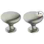 Amerock | Cabinet Knob | Satin Nickle | 1-1/4 inch (32 mm) Diameter | Era | 2 Pack | Drawer Knob | Cabinet Hardware