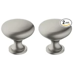 Amerock | Cabinet Knob | Satin Nickle | 1-1/4 inch (32 mm) Diameter | Era | 2 Pack | Drawer Knob | Cabinet Hardware