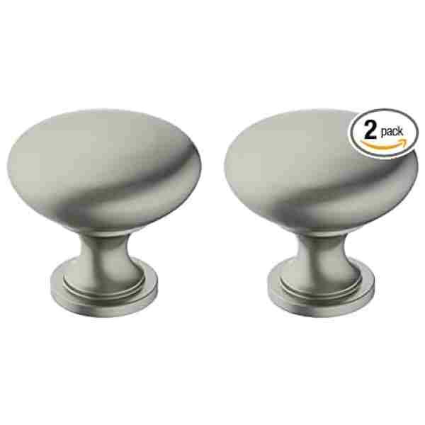 Amerock | Cabinet Knob | Satin Nickle | 1-1/4 inch (32 mm) Diameter | Era | 2 Pack | Drawer Knob | Cabinet Hardware