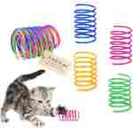 Andiker Cat Spiral Spring, 12 Pc Cat Creative Toy to Kill Time and Keep Fit Interactive Cat Toy Sturdy Heavy Plastic Spring Colorful Springs Cat Toy for Swatting, Biting,...