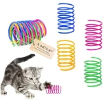 Andiker Cat Spiral Spring, 12 Pc Cat Creative Toy to Kill Time and Keep Fit Interactive Cat Toy Sturdy Heavy Plastic Spring Colorful Springs Cat Toy for Swatting, Biting,...