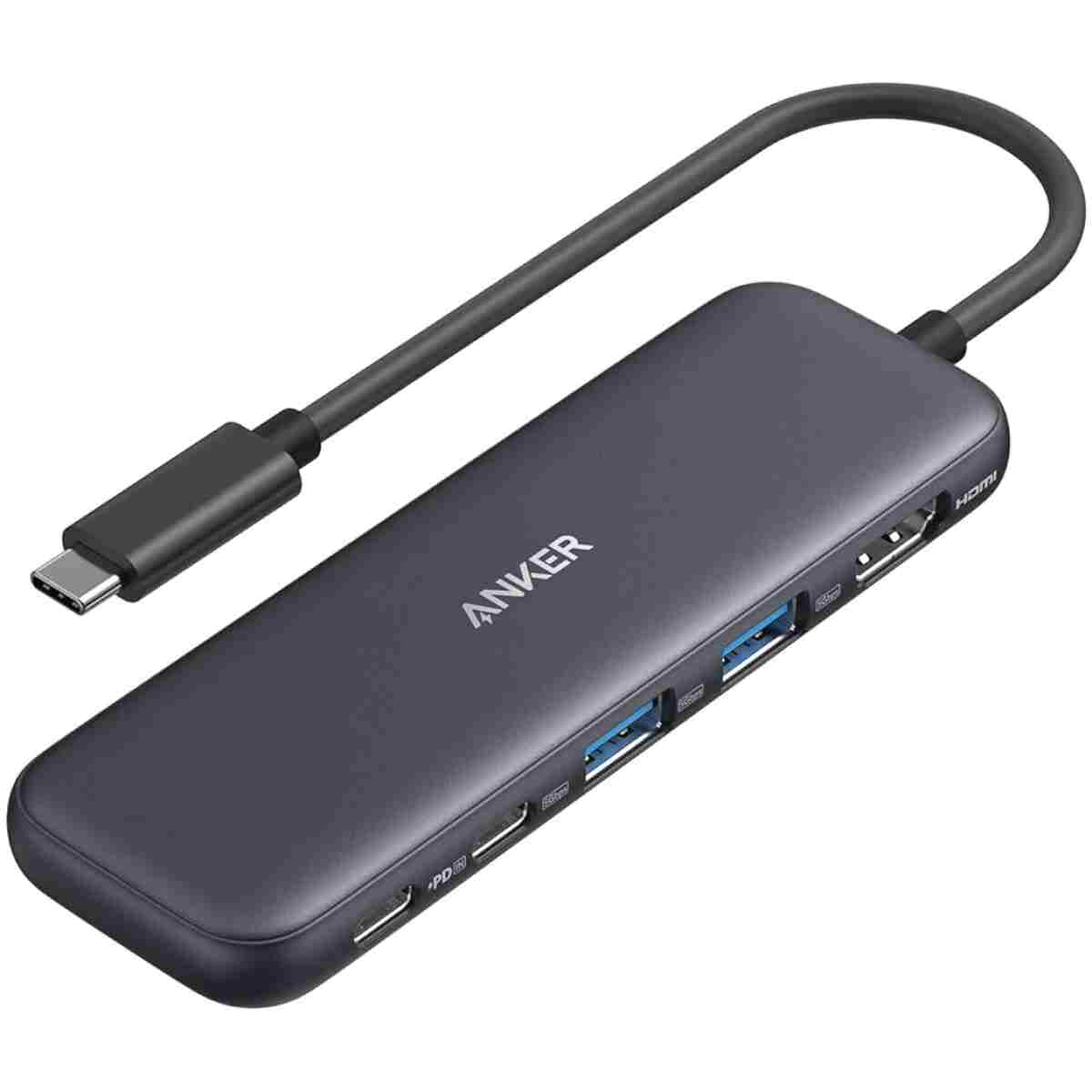 Anker USB C Hub, 5-in-1 USBC to HDMI Splitter with 4K Display, 1 x Powered USB-C 5Gbps & 2×Powered USB-A 3.0 5Gbps Data Ports for MacBook Pro, MacBook Air, Dell and More
