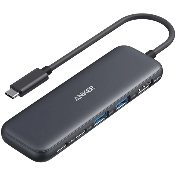 Anker USB C Hub, 5-in-1 USBC to HDMI Splitter with 4K Display, 1 x Powered USB-C 5Gbps & 2×Powered USB-A 3.0 5Gbps Data Ports for MacBook Pro, MacBook Air, Dell and More