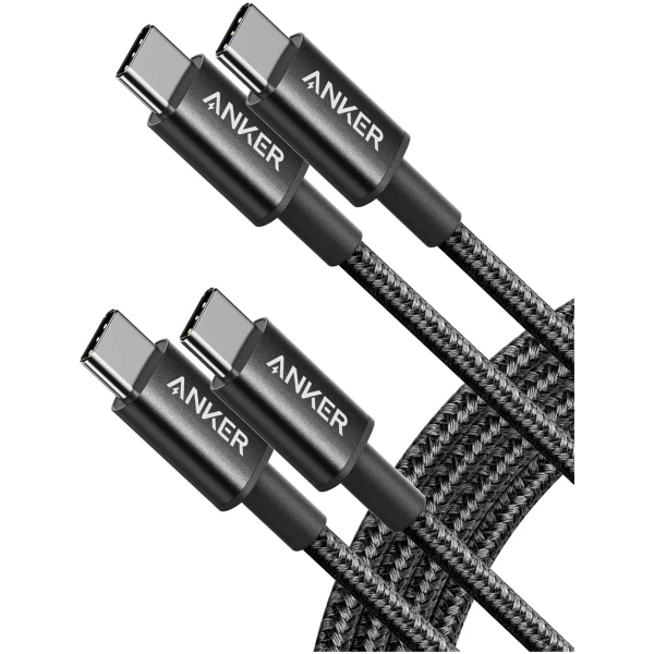 Anker USB C to USB C Cable, Type C 60W Fast Charging Cable (6FT, 2Pack) for iPhone 16 Series, iPad Mini 6 and More (USB 2.0, Black)