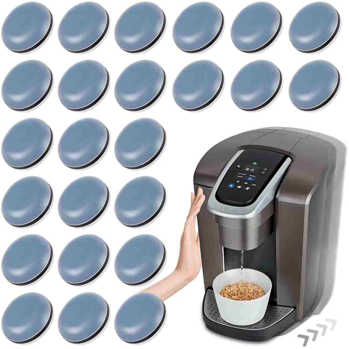 Appliance Sliders for Kitchen 24 PCS Self-Adhesive Small Kitchen Finds Appliance Slider Hacks Easy to MovIing & Space Saving Must Have Home Gadgets Mixer Accessories for Countertop
