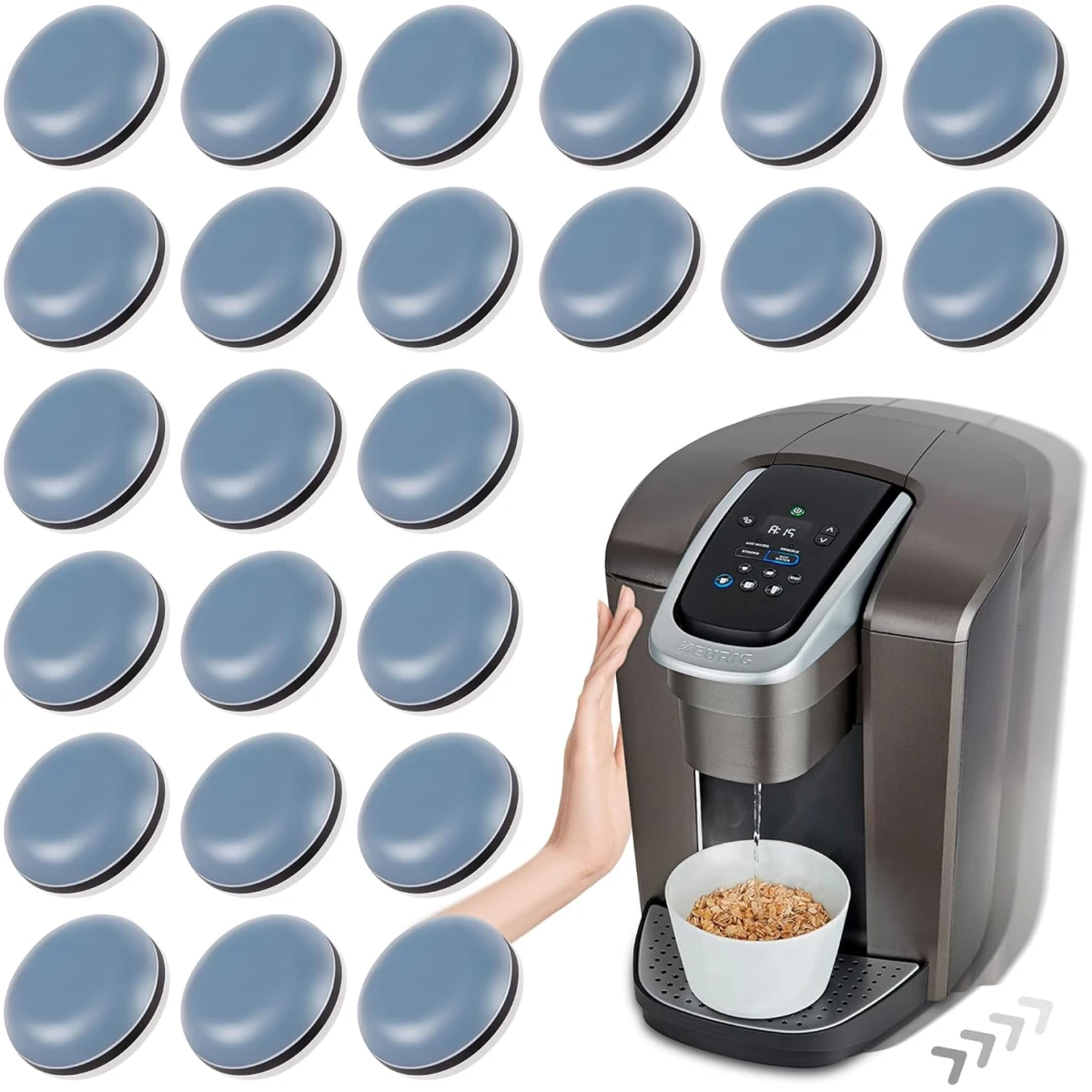 Appliance Sliders for Kitchen 24 PCS Self-Adhesive Small Kitchen Finds Appliance Slider Hacks Easy to MovIing & Space Saving Must Have Home Gadgets Mixer Accessories for Countertop
