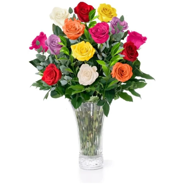 Aquarossa Farms - 12 Assorted Roses Bouquet, Mother's Day Gifts, Flowers Fresh Bouquet, Flowers for Delivery, Gift Idea for Her
