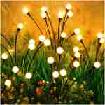 ASMAD Solar Lights Outdoor(4-Pack, 32 LEDs), Solar Garden Lights, Outdoor Decorations, Firefly Light for Patio Decor, Big Bulb, Unique Gifts for Women, Gifts for Grandma