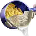 AUOON Clip On Strainer Silicone for All Pots and Pans, Pasta Strainer Clip on Food Strainer for Meat Vegetables Fruit Silicone Kitchen Colander