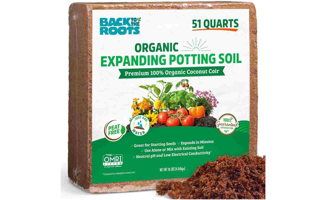 Back to the Roots Organic Coir, 51 Quart Expanding Soil, Great for Seeds and Potting