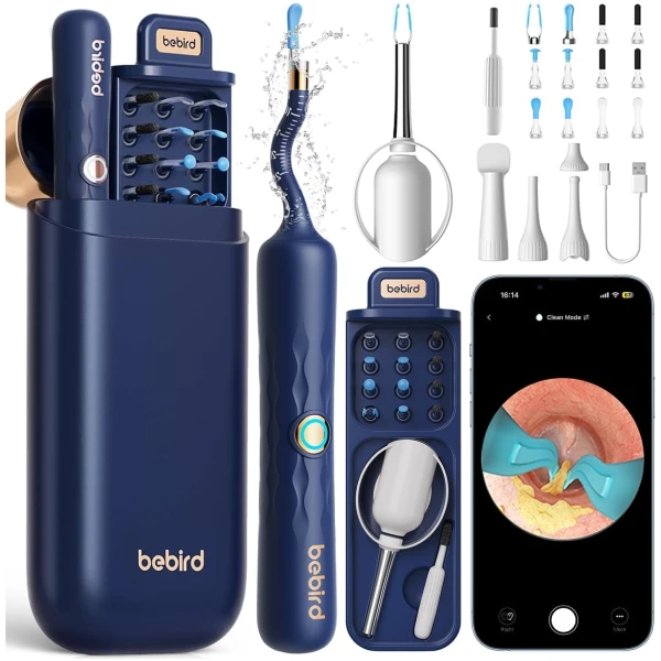 Bebird Earsight Plus Ear Wax Removal Tool Camera, Ear Cleaner with Flexible Wireless Ear Camera Otoscope, Painless Visual Ear Pick Tweezers Wax Remover, Portable Ear Cleaning...
