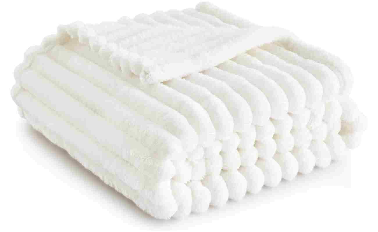 Bedsure White Throw Blanket for Couch - GentleSoft Cozy Soft Blankets for Women, Cute Small Fleece Throws for Girls, Birthday Gifts for Women, Mothers Day Decor Gifts for Mom,...