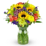 Benchmark Bouquets - Flowering Fields (Glass Vase Included) – Fresh Flowers for Delivery - Gift for Easter, Mother’s Day, Birthday, Anniversary, Sympathy, Get Well, Congratulations