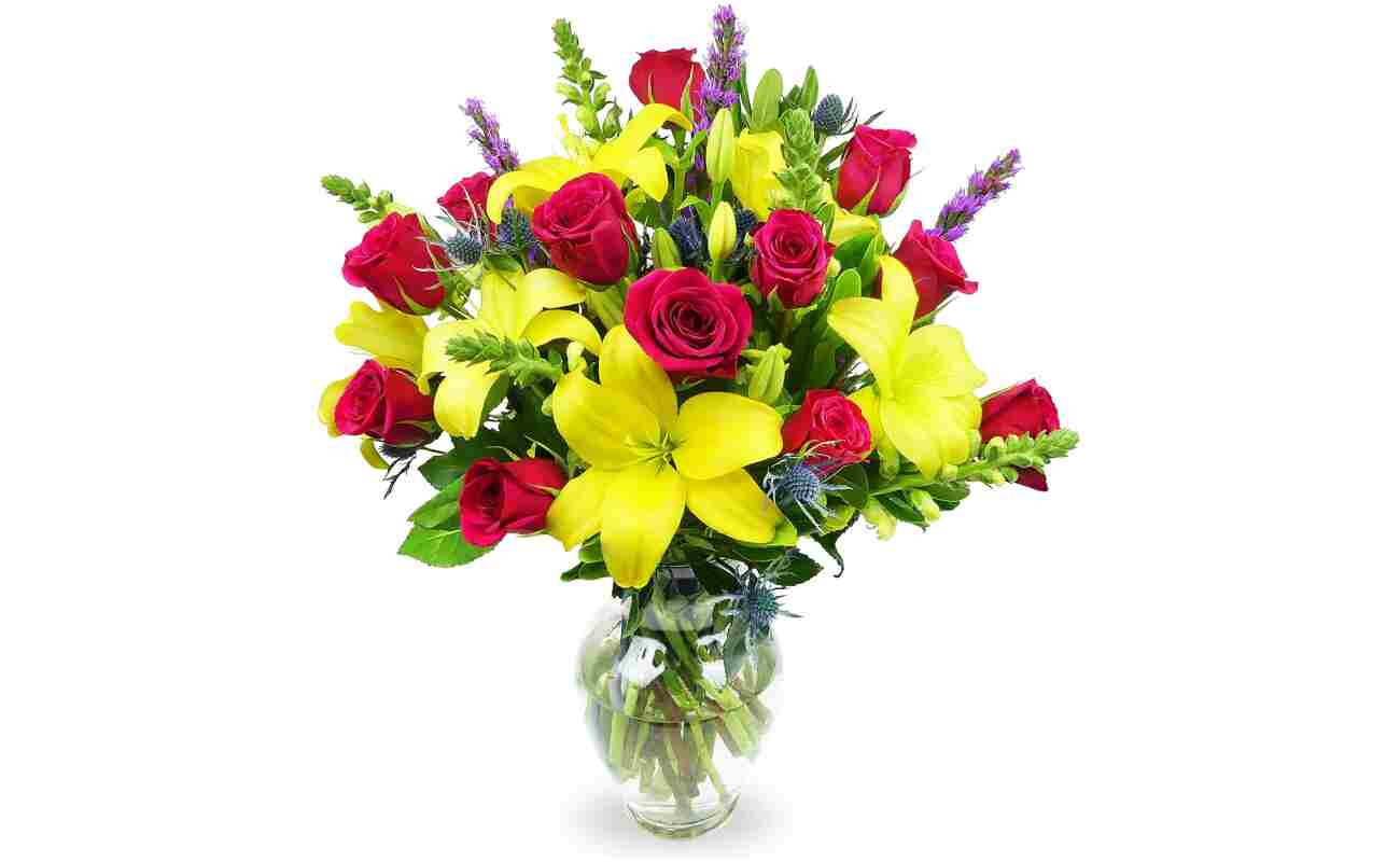 Benchmark Bouquets - Joyful Wishes (Glass Vase Included) – Fresh Flowers for Delivery - Gift for Easter, Mother’s Day, Birthday, Anniversary, Sympathy, Get Well, Congratulations