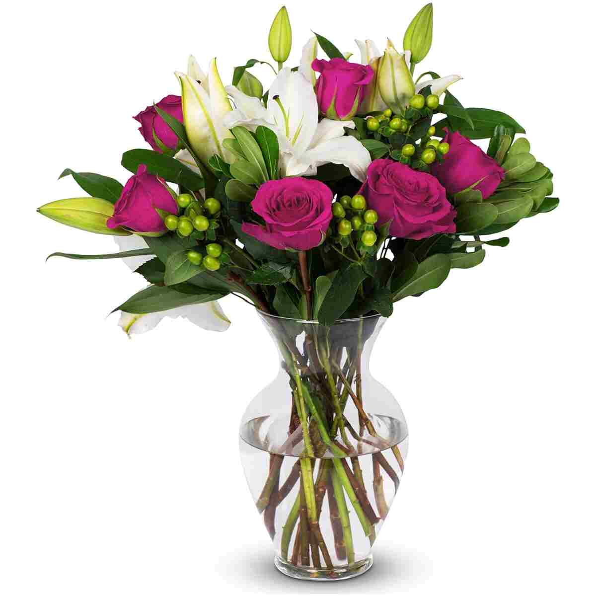 Benchmark Bouquets - Pink Elegance (Glass Vase Included) – Fresh Flowers for Delivery - Gift for Easter, Mother’s Day, Birthday, Anniversary, Sympathy, Get Well, Congratulations