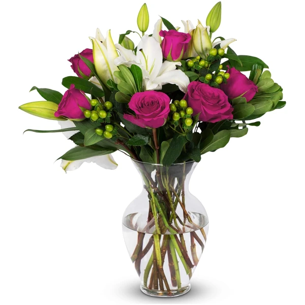 Benchmark Bouquets - Pink Elegance (Glass Vase Included) – Fresh Flowers for Delivery - Gift for Easter, Mother’s Day, Birthday, Anniversary, Sympathy, Get Well, Congratulations