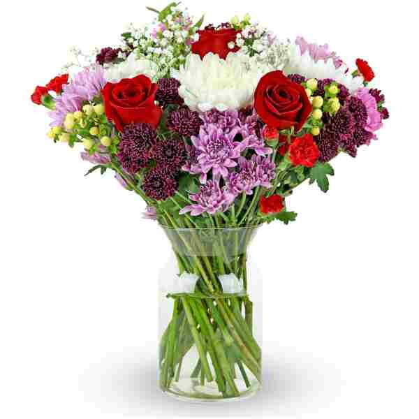 Benchmark Bouquets - Timeless Romance (Glass Vase Included) – Fresh Flowers for Delivery - Gift for Easter, Mother’s Day, Birthday, Anniversary, Sympathy, Get Well, Congratulations
