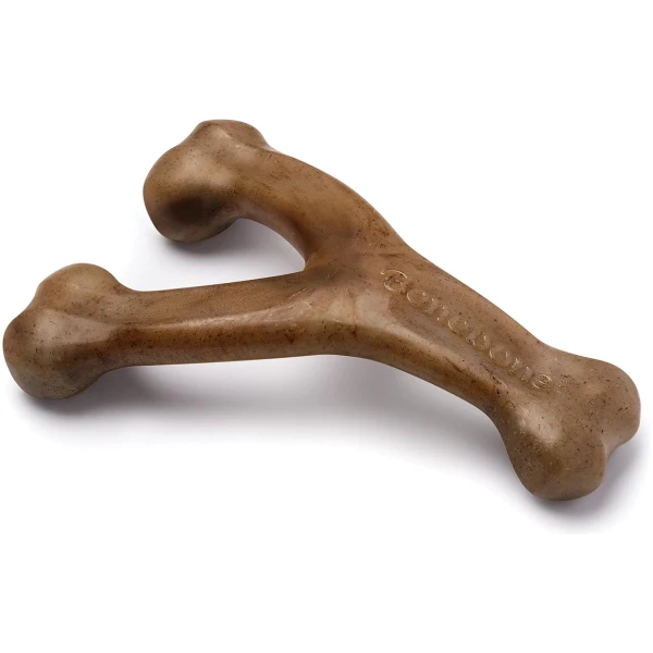 Benebone Wishbone Durable Dog Chew Toy for Aggressive Chewers, Real Bacon, Made in USA, Medium