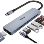 BENFEI USB C HUB 7-in-1 with HDMI(4K@60Hz,Certified), 100W Power Delivery, 3*USB 3.0, SD/TF Card Reader(160MB/s) Compatible with iPhone 15 Pro/Max, MacBook, iPad Pro, iMac, S23,...