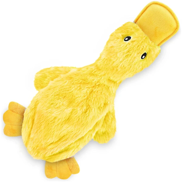 Best Pet Supplies Crinkle Dog Toy for Small, Medium, and Large Breeds, Cute No Stuffing Duck with Soft Squeaker, Fun for Indoor Puppies and Senior Pups, Plush No Mess Chew and...