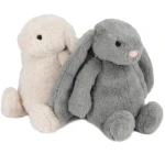 Best Pet Supplies Interactive Bunny Buddy Dog Toy with Crinkle and Squeaky Enrichment for Small and Medium Breed Puppies or Dogs, Cute and Plush - Bunny Bundle (Beige, Gray)