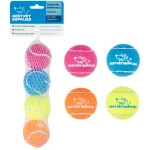 Best Pet Supplies Squeaky Tennis Toys for Dogs, 4-Pack, Heavy-Duty Interactive Pet Toys for Throwing and Fetching, Supports Exercise and Natural Behavior Training, Durable - Small