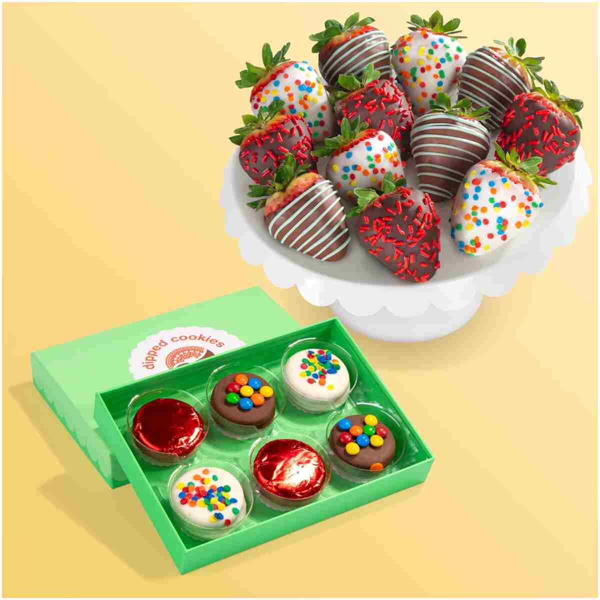 Birthday Chocolatey Covered Strawberries & Chocolatey Dipped Sandwich Cookies