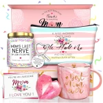 Birthday Gifts for Mom, Gifts for Mom from Daughter Son, Mother's Day Gifts for Mom, Wife, Christmas Gifts, Best Mom Ever Coffee Mug Set with Lavender Candles, Soap Make-up Bag,...