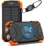 BLAVOR Solar Charger Power Bank 10,000mAh, Portable Wireless Charger, 20W Fast Charging External Battery Pack with USB C for Cell Phones, Solar Panel Charger with Dual...