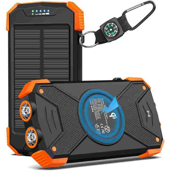 BLAVOR Solar Charger Power Bank 10,000mAh, Portable Wireless Charger, 20W Fast Charging External Battery Pack with USB C for Cell Phones, Solar Panel Charger with Dual...