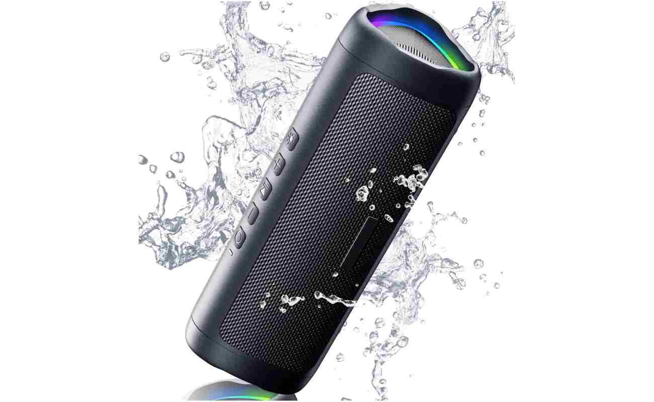 Bluetooth Speaker with HD Sound, Portable Wireless, IPX5 Waterproof, Up to 20H Playtime, TWS Pairing, BT5.3, for Home/Party/Outdoor/Beach, Electronic Gadgets, Birthday Gift (Black)